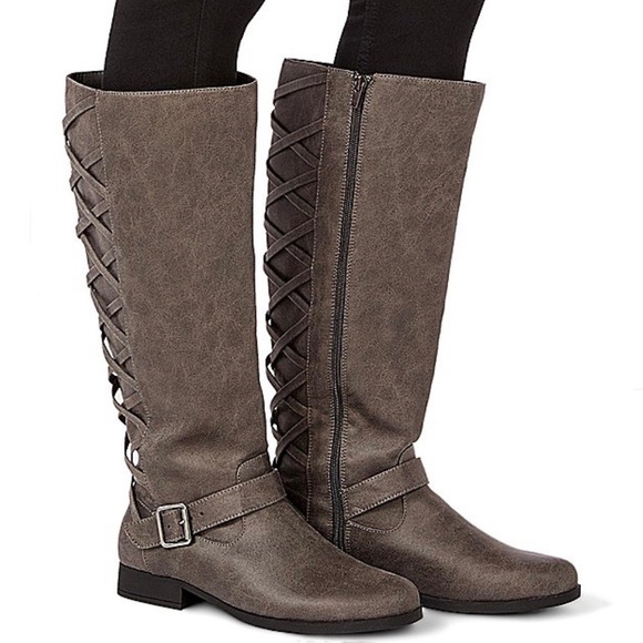 🆕 NWOT Wide Calf “Marnie” Grey Boot - Picture 4 of 5